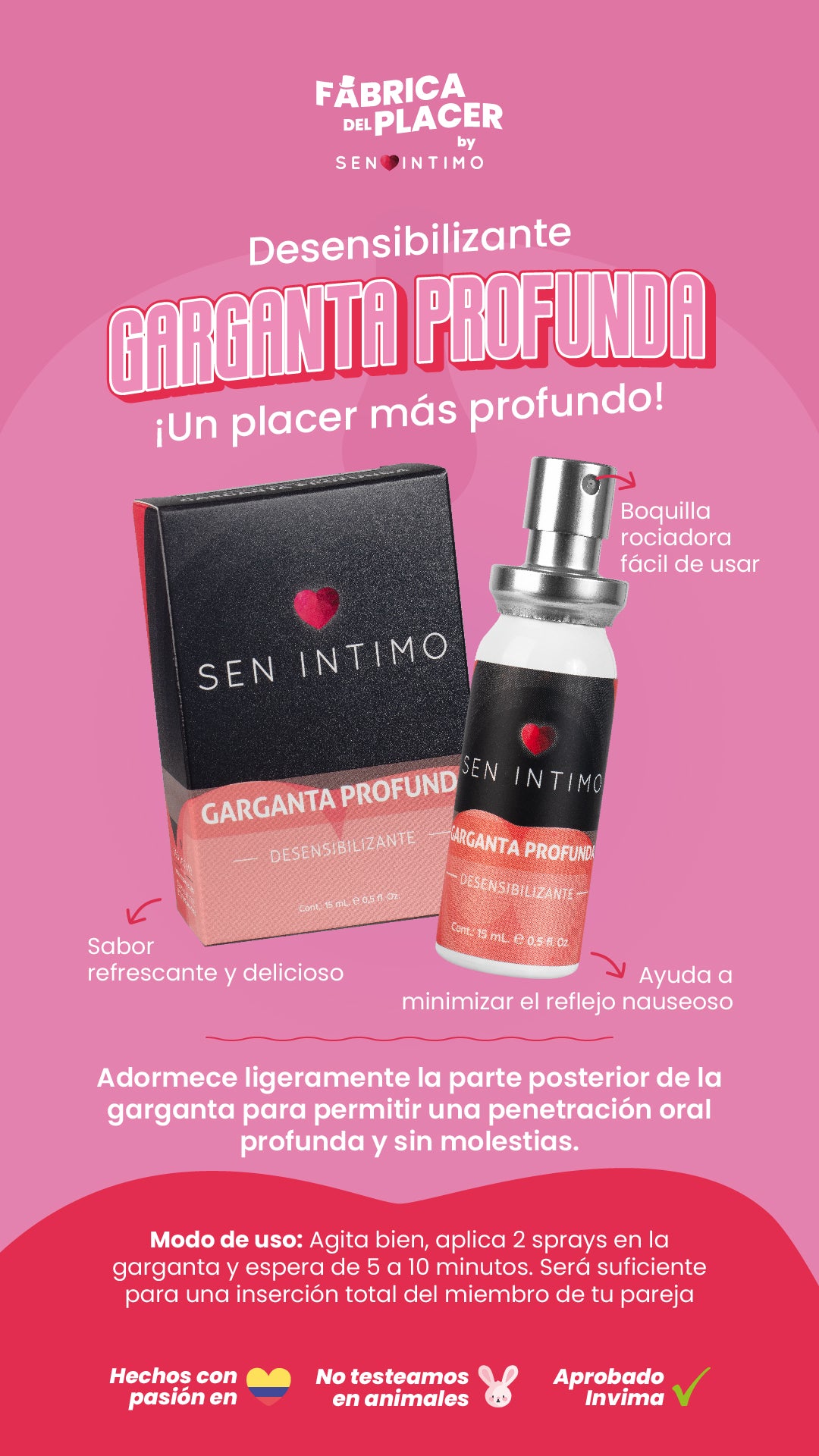 Garganta Profunda Desensibilizante para Sexo Oral x 15 ml