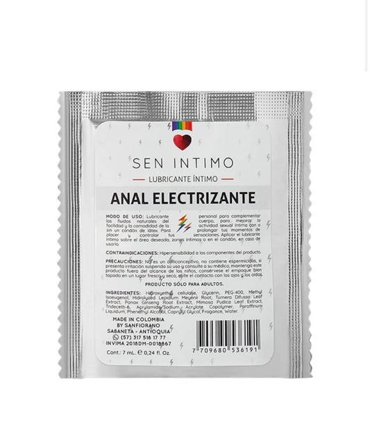 Lubricante Íntimo Anal Electrizante Sachet x 7 ml